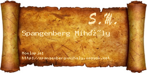Spangenberg Mihály névjegykártya